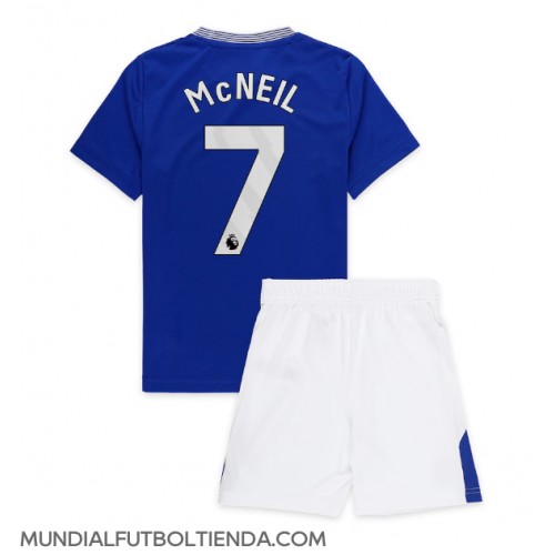 Camiseta Everton Dwight McNeil #7 Primera Equipación Replica 2024-25 para niños mangas cortas (+ Pantalones cortos)